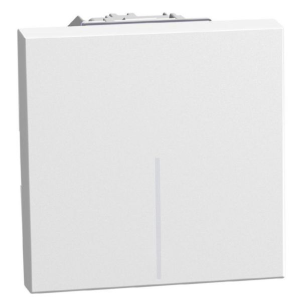 4-way switch 1P 10AX 2 modules white, rocker, lightable, screw & plate terminals