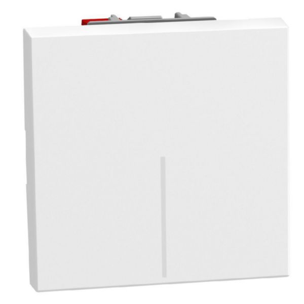 Pushbutton 1P NO 10A 2m white, rocker, lightable