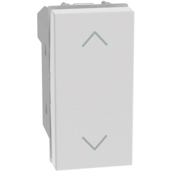 Double pushbutton with interlock with UP and DOWN symbol - 1 module - white