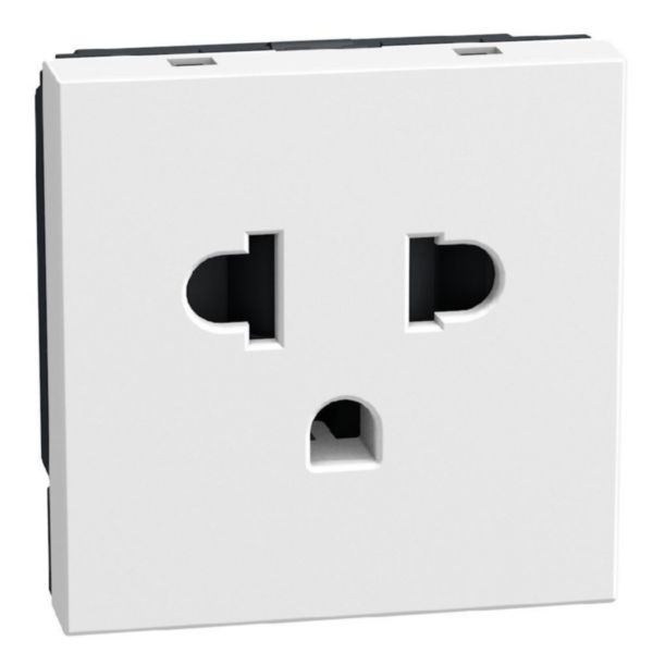 European/american standard socket 2 P+E 16 A 127/250 V - 2 modules - white