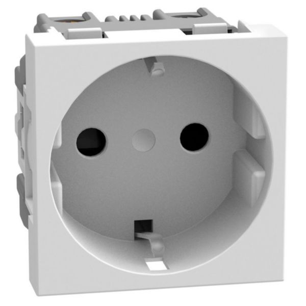 German standard socket 2P+E 16 A 250 V - 2 modules - for Greece - white