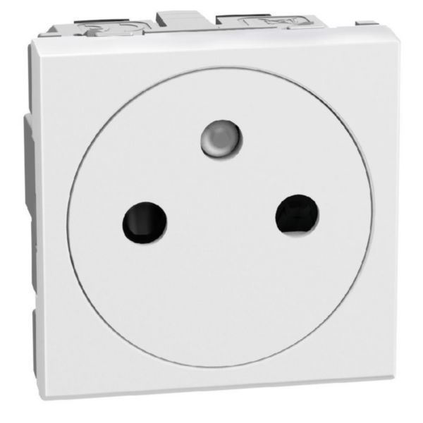 French standard socket 2 P+E 16 A 250 V - flat - 2 module - white