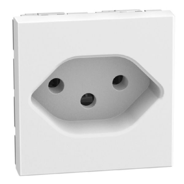 Swiss standard socket 2 P+E 10 A 250 V socket - 2 modules - white