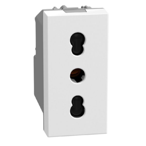 Italian standard P17/11 socket 2P+E 16 A 250 V - 1 module - white
