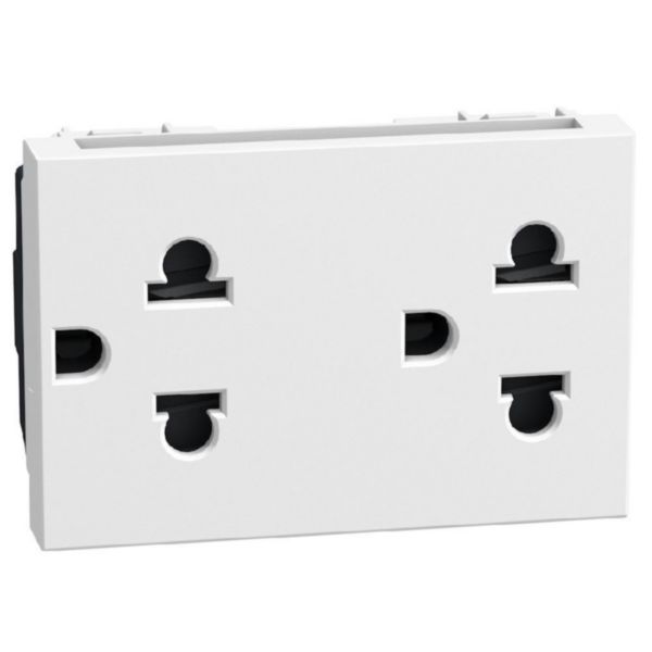 European/american standard socket 2 P+E 16 A 127/250 V - 3 modules - white