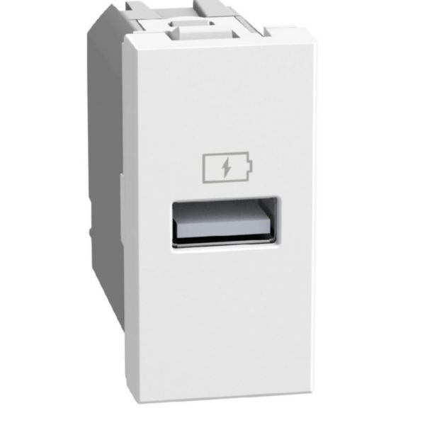 Single USB sockets - 1 x Type-A 15 W - 1 module - white