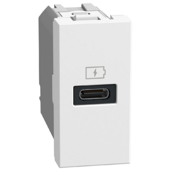 Single USB sockets - 1 x Type-C 20 W - 1 module - white