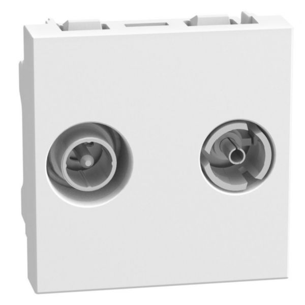 Terminal demixed TV-SAT sockets - attenuation 10 dB - 2 modules - white