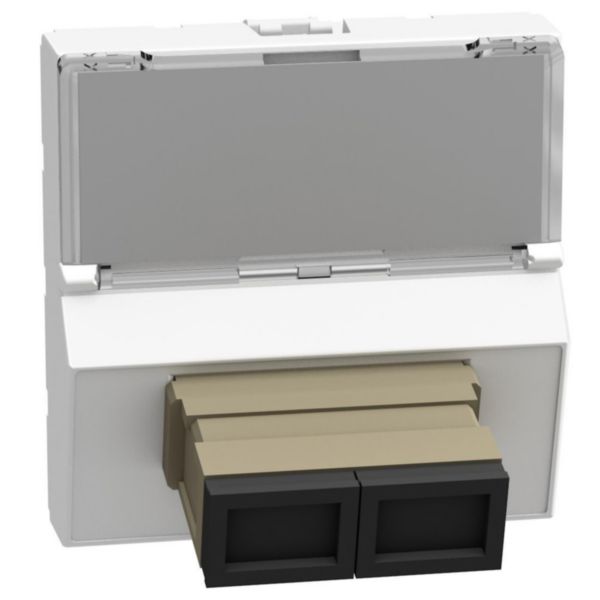 SC termination for optical fiber - 2 modules - white