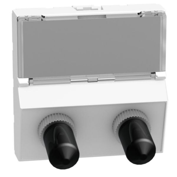 ST termination for optical fiber - 2 modules - white