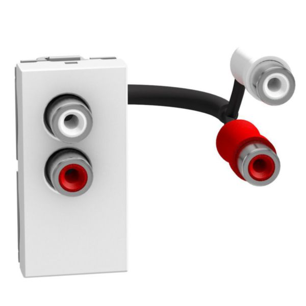 Double RCA connector - 1 module - white