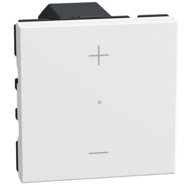 Universal pushbutton dimmer - with neutral, 3 wires - 2 modules - white