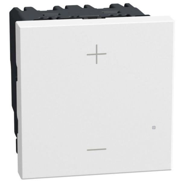 Universal pushbutton dimmer - 2 wires - 2 modules - white