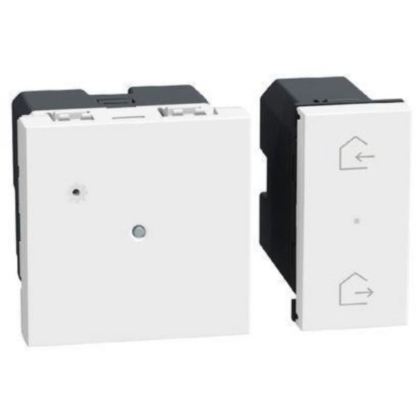 Gateway with flushmounted Home/Away wireless master switch 1 module. Power supply 100-240 Vac - 2 modules - white