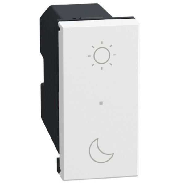 Flush-mounting wireless Wake Up / Sleep scenario controls - 3V battery power supply - 1 module - white