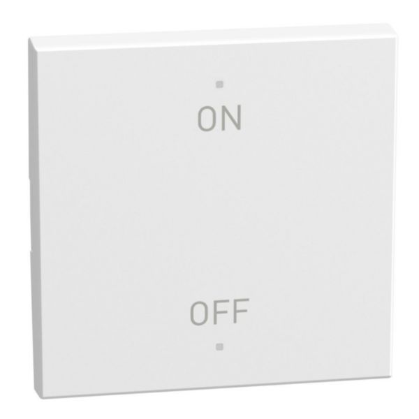 2 functions silk-screen printed Key cover with symbol On - Off - 2 modules - white
