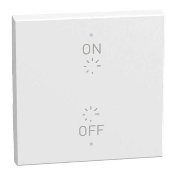 2 functions silk-screen printed Key cover with symbol On - Off plus regulation up and down - 2 modules - white
