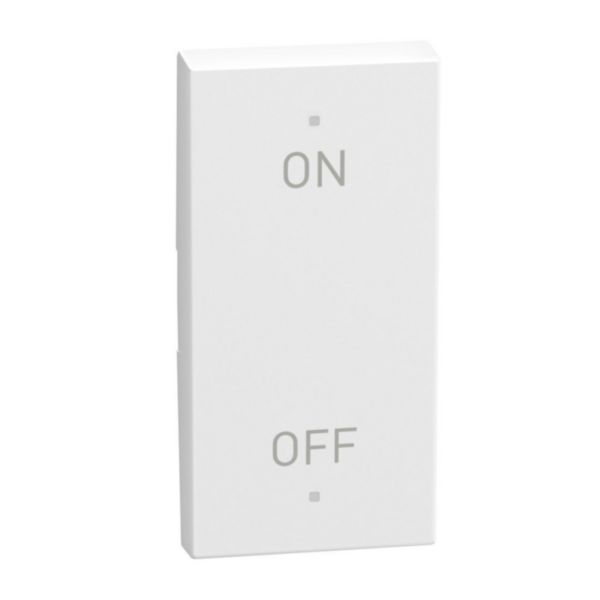 2 functions silk-screen printed Key cover with symbol On - Off - 1 module - white