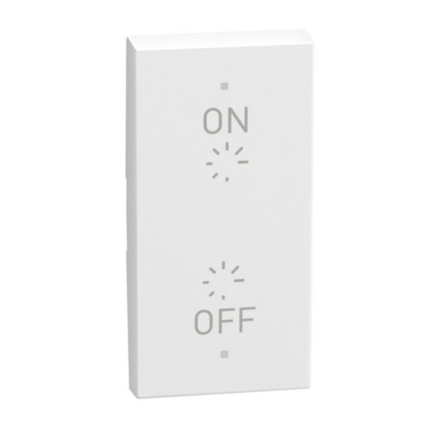 2 functions silk-screen printed Key cover with symbol On - Off plus regulation up and down - 1 module - white