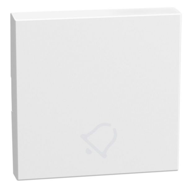 lightable key cover with bell symbol, 2 modules white, rocker