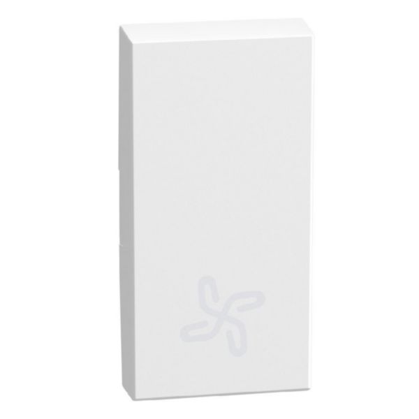 lightable key cover with fan symbol, 1 module white, rocker
