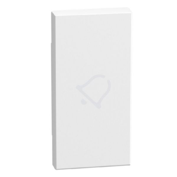 lightable key cover with bell symbol, 1 module white, axial