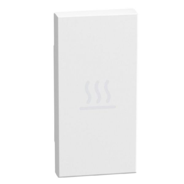 lightable key cover with heater symbol, 1 module white, axial
