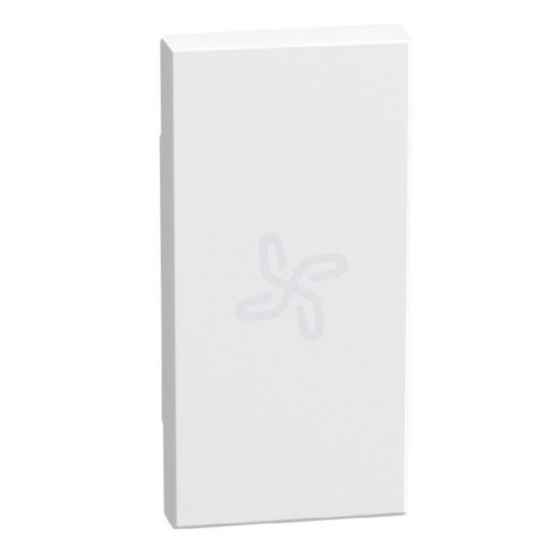 lightable key cover with fan symbol, 1 module white, axial