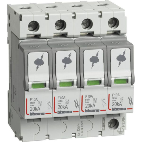 SPD - 4P - Type T2 - Imax=20kA - Up=1.2kV - Uc=320Vac - 4 modules