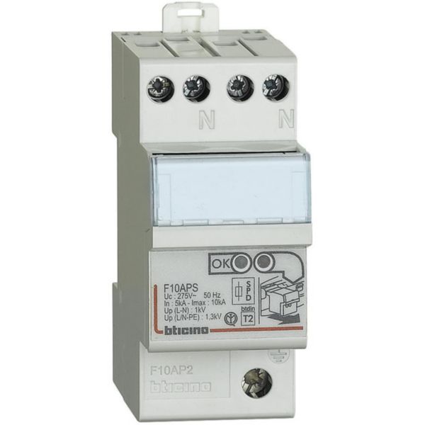 Auto-protected SPD - 1P+N - Uc= 275Vac Up= 1.2kV, Imax= 10kA, In= 5kA