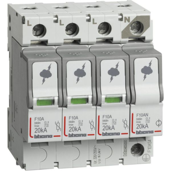 SPD - 3P+N - Type T2 - Imax=20kA - Up=1.2kV - Uc=320Vac - 4 modules