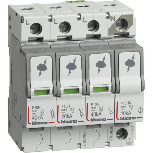 SPD - 3P+N - Type T2 - Imax=40kA - Up=1.7kV - Uc=320Vac - 4 modules