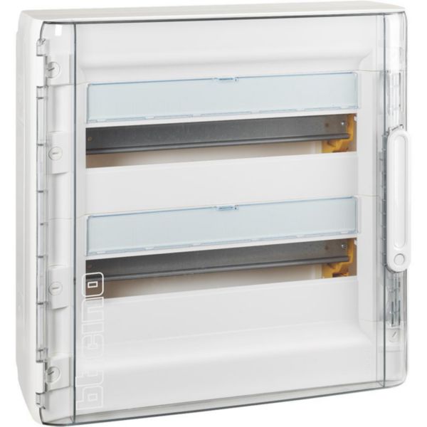 Wall mounted switchboard with box and transparent door, 36 modules
