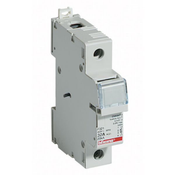 Fuse carrier 1P - 32A - 500V - fuses type F (10.3x38 mm) - 1 module