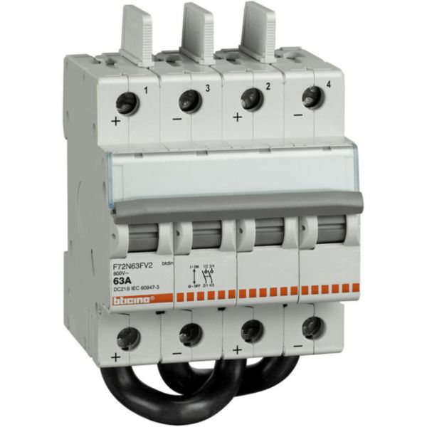 Modular disconnector for photovoltaic category DC21B - In= 32A - Vn= 600Vdc