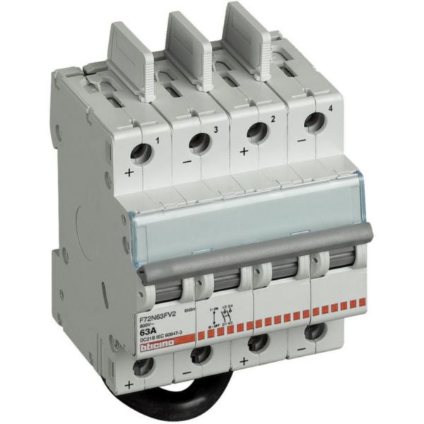 Modular disconnector for photovoltaic category DC21B - In= 63A - Vn= 800Vdc