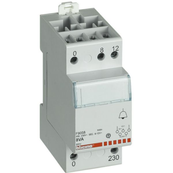 Transforme for ringtones and buzzers voltage from 230V to 12V - 8VA - 2 modules