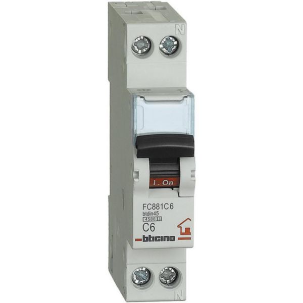 BTDIN RS - 1P+N Mcb curve C - 4.5kA - 230V - In=6A