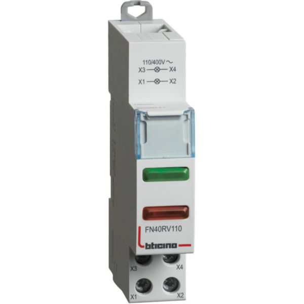 Pilot Light with red and green LED 110-400Vac - 1 module