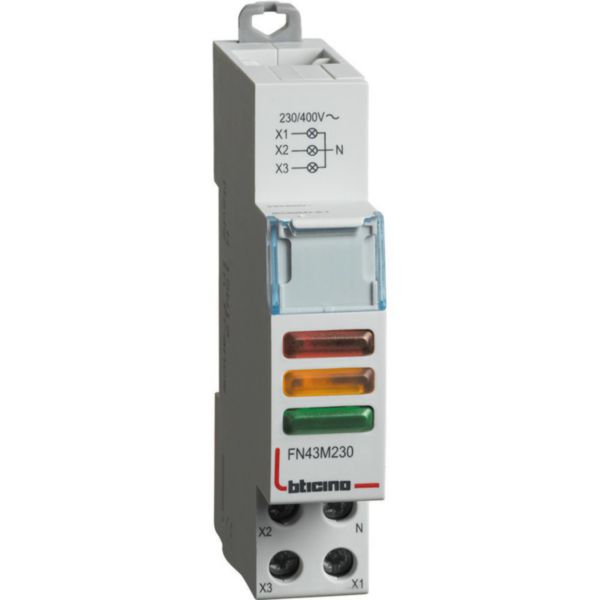 Pilot Light with red, yellow and green LED 230-400Vac - 1 module