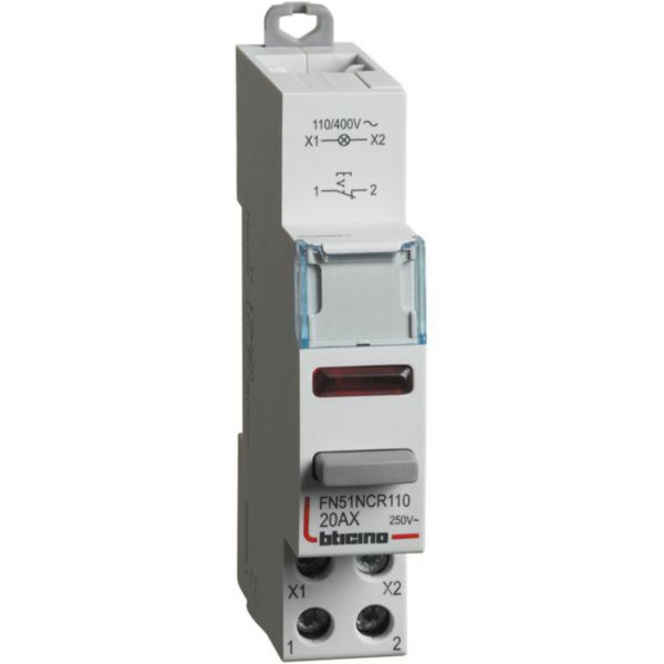 Switch 1NO - 20A - 110-400V - 1 module with red LED