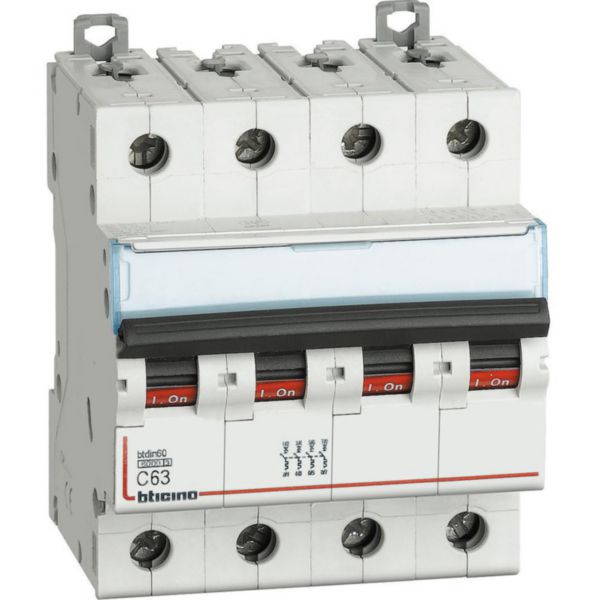 BTDIN60 - 4P Mcb curve C - In= 63A - Icn= 6kA - Vn= 400Vac