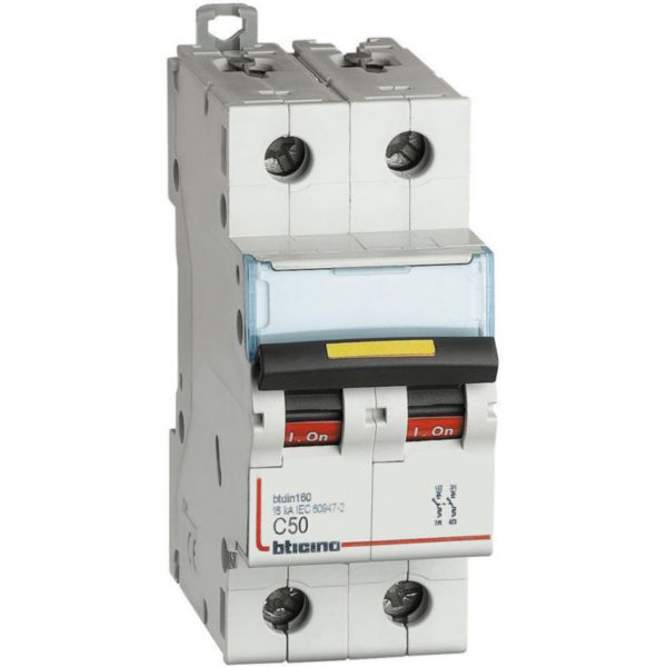BTDIN160 - 2P Mcb curve C - In= 50A - Icu= 16kA - Vn= 400Vac