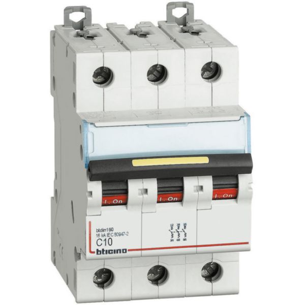 BTDIN160 - 3P Mcb curve C - In= 10A - Icu= 16kA - Vn= 400Vac