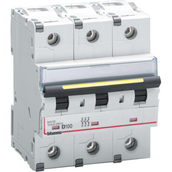BTDIN160 - 3P Mcb curve D - In= 100A - Icu= 16kA - Vn= 400Vac
