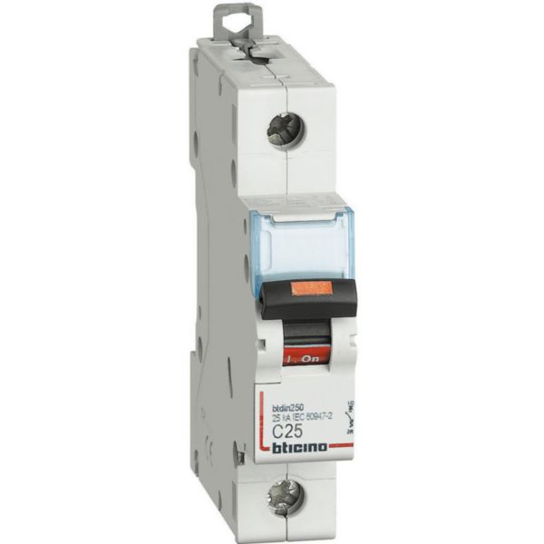 BTDIN250 - 1P Mcb curve C - In= 25A - Icu= 25kA - Vn= 230/400Vac