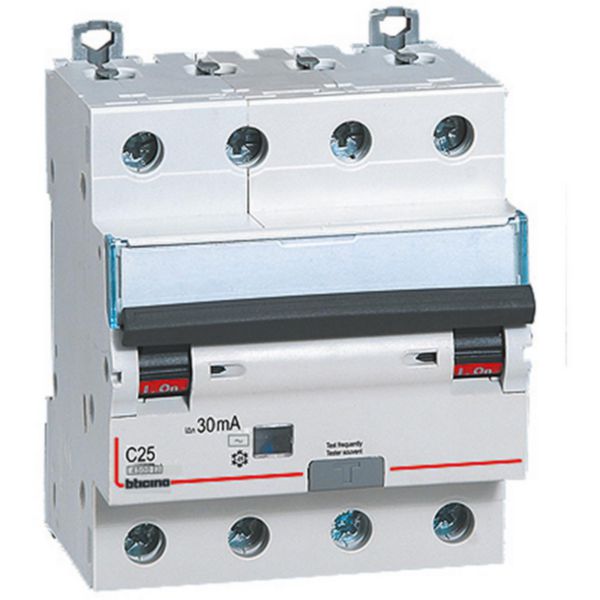 BTDIN45 - Rcbo 4P - type AC - In= 25A - Icn= 4.5kA - Vn=230Vac - Idn= 30mA