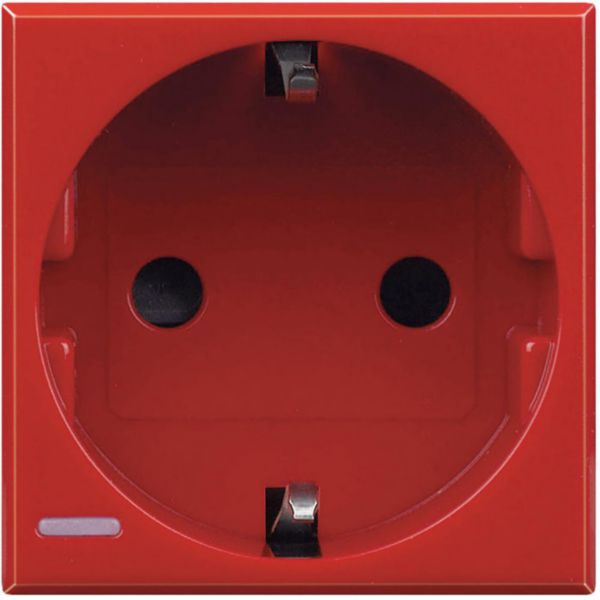 Socket 2P+T 16A 250 Vac with earth lateral contacts - german standard