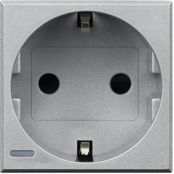 Socket 2P+T 16A 250 Vac with earth lateral contacts - german standard
