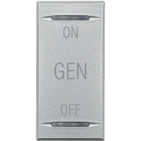 Key cover for 2 functions with illuminated lens with screen printing symbol 'ON GEN OFF'